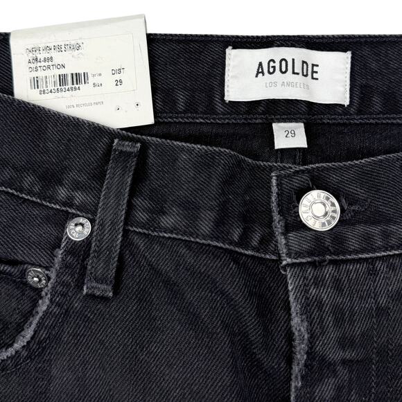 NWT AGOLDE Cherie High Rise Straight Size 29 Distortion - Picture 5 of 8
